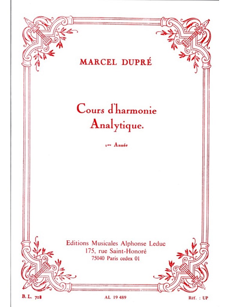 Cours D'Harmonie Analytique 1ere Annee